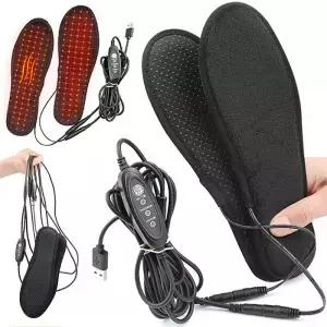 USB 가열 신발 깔창 전기 패드 조절 가능한 온도 발 온열 충전식 온열기 하이킹 스키용