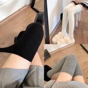 양말 니삭스 오버 골지 3컬러 화이트 그레이 블랙