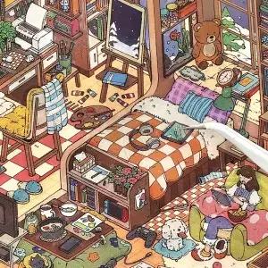 귀여운 레저 스위트 3D 홈 다이어리 풍경 스티커 DIY 포켓 캐빈 장면 크리스마스 선물 ？