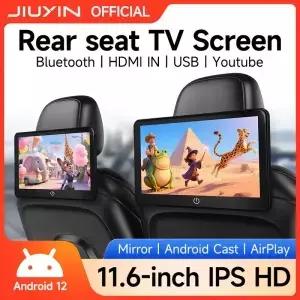 JIUYIN 11.6 인치 안드로이드 12 태블릿 화면 자동차 뒷좌석 머리 받침 모니터 디스플레이 IPS 플레이어