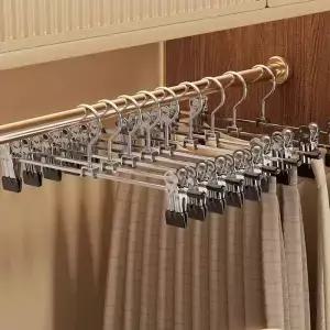 5pcs 금속 바지 랙 방풍 다목적 스커트 의류 건조 옷장 클립 미끄럼 방지 옷 걸이