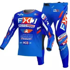 FXJ 블루 엔듀로 모토크로스 기어 세트 mx 저지 바지 녹색 오토바이 의류 mtb carracing 슈트 오프로드