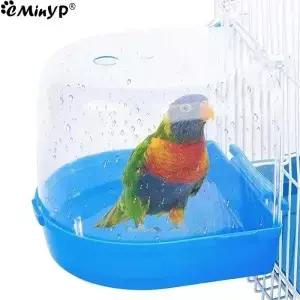 매달려 새 목욕 큐브 앵무새 욕조 샤워 상자 작은 케이지 액세서리 카나리아 Budgerigar Cockatiel
