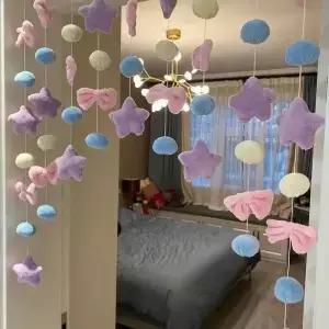 활 하트 모양 커튼 장식 걸이 장식품 칸막이 스트링 태슬 방 거실 파티션 비즈 창문 발란스