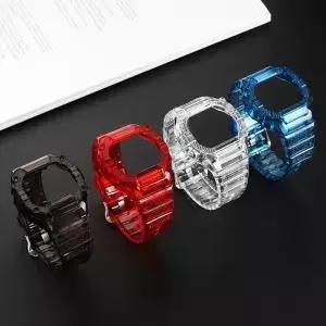 젤리 투명 시계 스트랩 세트 올인원 도구 무료 블랙 레드 블루 일반 밴드 CASIO G-SHOCK 시리즈