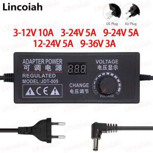 조정 가능한 AC-DC 3V-12V 9V-24V 12V-24V 5A 10A 디스플레이 화면 전압이 있는 범용 어댑터 전원 공급 장