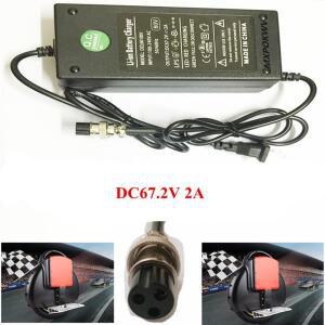 DC67.2V 2A 스마트 리튬 배터리 충전기 GX12 항공 커넥터 셀프 밸런싱 스케이트보드 외발자전거용 16S 60V
