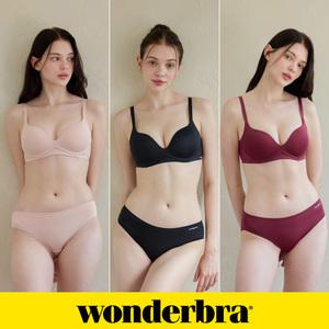 [Wonderbra] 일체형 볼륨 몰드 노와이어 브라팬티 6종세트 베이지+블랙+레드 WBW3O030407C_T