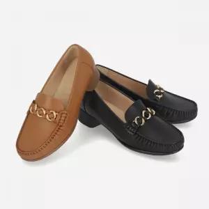 엘칸토 HC14 여성 쿠션 소가죽 체인장식 로퍼 3.2cm LCWC09U513