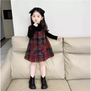 여아 크리스마스 체크 원피스 드레스 플레드 파티룩