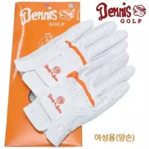 데니스골프 여성장갑 양피콤비네이션 반양피 양손여성장갑