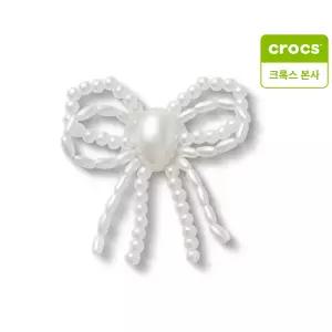 갤러리아 [크록스 본사] 흰색 진주 비즈 리본 지비츠 참 10016257