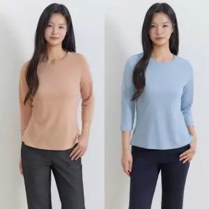 지센 여성 26SS 린넨폴리 핫픽스 7부 티셔츠 LCTSQ323