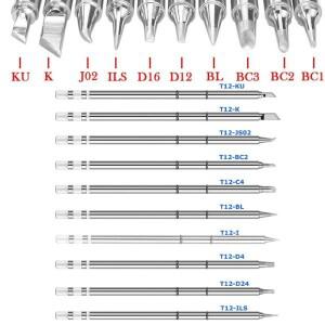 T12 납땜 인두 팁 T12-KU BC1 J02 C4 K BL D24 교체 히터 납땜 헤드 범용 T12 용접 스테이션 디지털