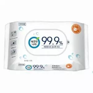 깨끗한나라 99.9%손소독티슈 휴대용10매10팩 세균제거
