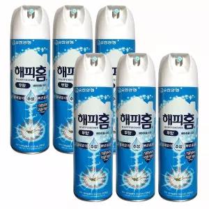 유한양행 해피홈 수성 에어로솔 무향 500ml x 6개 / 뿌리는 모기약 파리약 