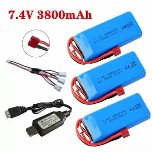 드론 LiPo 배터리 및 충전기 Wltoys 144010 12428 124019/124018 1/14 1/10 RC 자동차 예비 부품 2S 74V 38