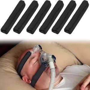 6팩 새틴 CPAP 스트랩 커버 소프트 헤드기어 편안한 용품 실크 붉은 자국을 줄이기 위한 범용 및 통기성