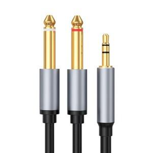 3.5mm 듀얼 오디오 케이블 스테레오 AUX 와이어 모노 Y-스플리터 코드 1/8인치 TRS - 더블 잭 (아이팟 앰프