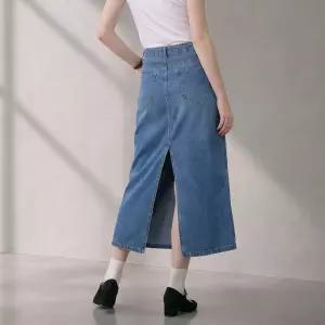 여성 여름 텐셀 H라인 뒷트임 청치마 데님스커트 4color