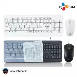 CJ ENM OGN-KM10 유선 키보드마우스 세트 키스킨포함