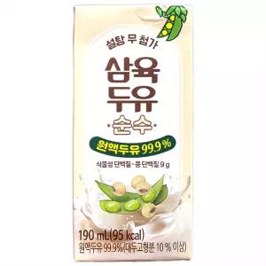 삼육두유 순수 제로슈거 무가당 두유 190ML 24팩
