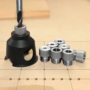 3-10mm 알루미늄 수직 드릴 가이드(8개의 강철 부싱 포함) - 직선 구멍 드릴링을 위한 90도 포지셔너