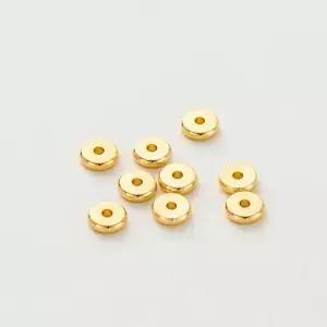 50 개/몫 14K/18K 골드 컬러 도금 황동 4mm 라운드 스페이서 비즈 DIY 쥬얼리 액세서리에 대 한 플랫 팔찌