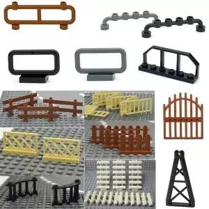 DIY 조립 입자 6140 2486 6187 기술 MOC 부품 레일 계단 울타리 난간 패널 배리어 사다리 도시 빌딩 블록