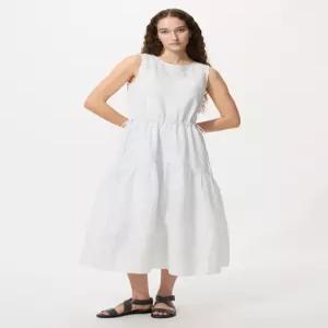 [매장정품] UNIQLO 리넨블렌드티어드원피스슬리브리스스트라이프 E484787-000-00 2232635