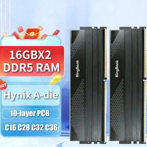 킹뱅크 DDR5 DDR4 데스크탑 메모리 RAM 32GB 16GB x2 3600 6000 6800 8000 8400 MHz 블랙하이닉스 A M 다이 히트싱크 (인텔 AMD용)