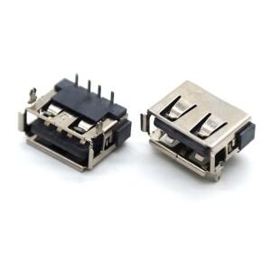 10pcs USB 암 커넥터 AF10 직선핀 전면 2 a  90 ° 수평 4P 플러그인 6.3h 소켓