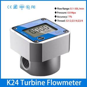 K24 마이크로 터빈 유량계 RS485 G1/2 G1/4 디지털 액체 DN8 DN15 DN20 물 오일 디젤 센서