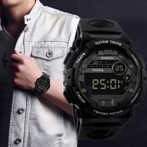 패션시계 스포츠 남성 디지털 손목시계 62X 66F HONHX Black