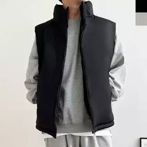 남성 빅사이즈 하이넥 집업 패딩 조끼 1P 겨울 보온