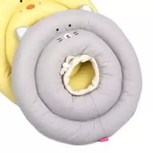 고양이 쿠션 넥카라 그레이 L 강아지 깔대기 핥음방지