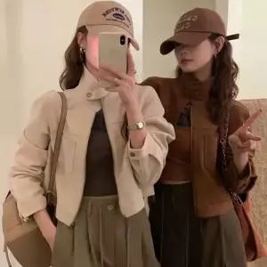 하프 빈티지 슬림핏 톱 여자테일러드자켓 차이나 무스탕 코트 ible1