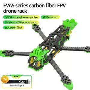 5인치 230mm FPV 프레임 키트 카본 파이버 스트랩 및 암 O3 O4 크로스오버 드론 쿼드콥터 프리스타일