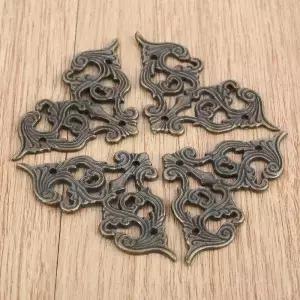 4pcs 62*35mm 골동품 청동 코너 장식 프로텍터 브래킷 메뉴 사진 프레임 가구 수호자