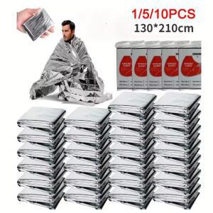 1/5/10PCS 응급 Mylar 열 담요 방수는 신체 열을 유지합니다. 처치 키트 및 천연 재해에 이상적 130x210cm