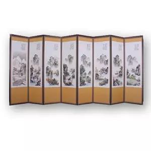 고품질 (두레공예사) 산수화 8폭 병풍 (병풍커버포함) 성묘용 제기세트 제수용품 제기함 교자상 W5DE1BE