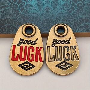 황동 럭키 브랜드 자동차 키체인 펜던트, 웃는 백 LUCK 레트로 유럽 및 미국 크리에이티브