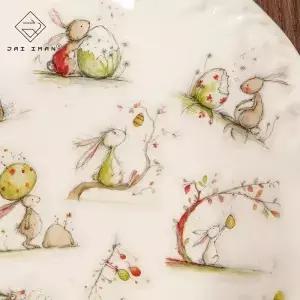 64개 PET 부활절 토끼 투명 장식 셀프 접착 스티커 팩 공예 용 스크랩북 용품