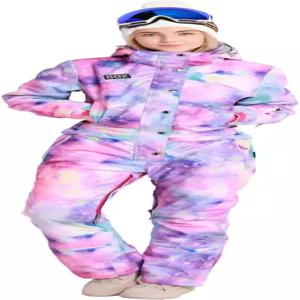 블루매직 여성 스노우수트 원피스 스키복 점프수트 컬러풀 커버올 스노보드 겨울 아웃도어 (2XL PPL 2020)