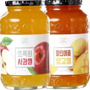 초록원 사과 잼 1kg 파인애플 망고 1kg 세트