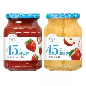 복음자리 45도 과일잼 딸기 사과 티타임 카페 브런치 아이스커피 아이스티 외식