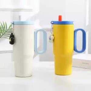 650ml 키링 텀블러 캠핑용품 빨대포함 아웃도어 커피잔 휴대용 사무실용 보온병 보냉보온