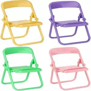 5Pcs 멀티컬러 시뮬레이션 미니 접이식 작은 의자 모델 인형 집 미니어처 플라스틱 장면 소품 마이크로