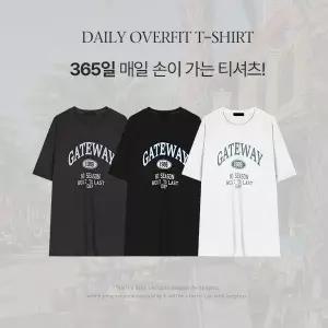 핫핑 [체형커버/포인트템] 케이시 오버핏 레터링 반팔티셔츠