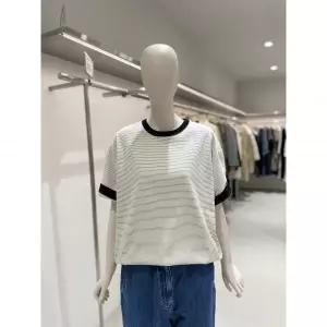 한정수량 [스튜디오 톰보이] 스트라이프 배색 라운드넥 반팔 티셔츠 9196222175